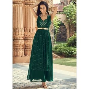 Green and Gold Kurta Dress